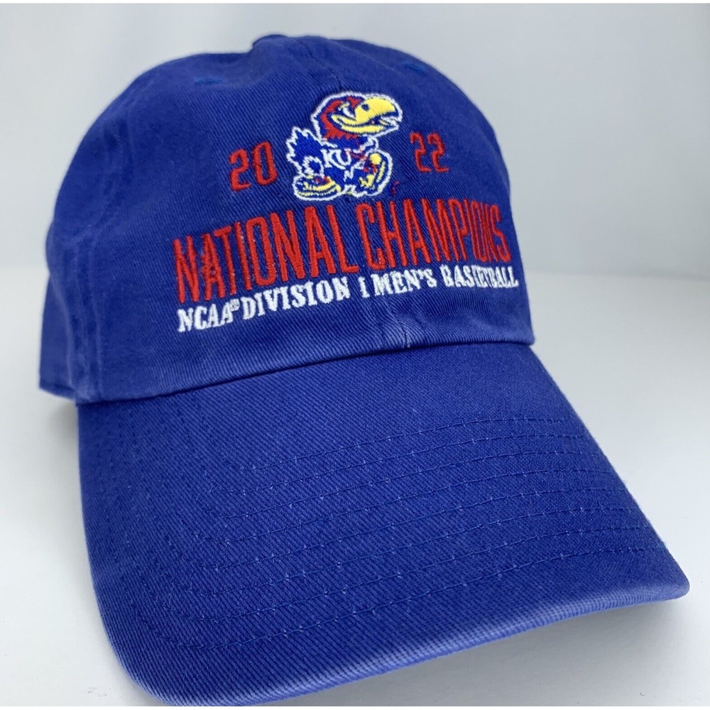 Kansas Jayhawks 2022 National Champions Hat Basketball Strapback Baseball Cap
